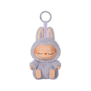 Authentic LABUBU Zizi figure from Have a Seat Series | Gray vinyl plush with cheeky smile and detachable keyring | collectible for display or backpack