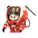POP MART LABUBU Fliege Flame Figure (Kow Yokoyama Ma.k. Series) | Red-and-orange fiery mecha vinyl collectible | High-speed battle robot

