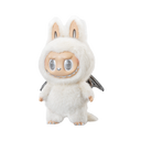 Side angle of THE MONSTERS Angel in Clouds doll | Shows 3D cloud base and wing details | Cute vinyl face art toy with celestial theme


